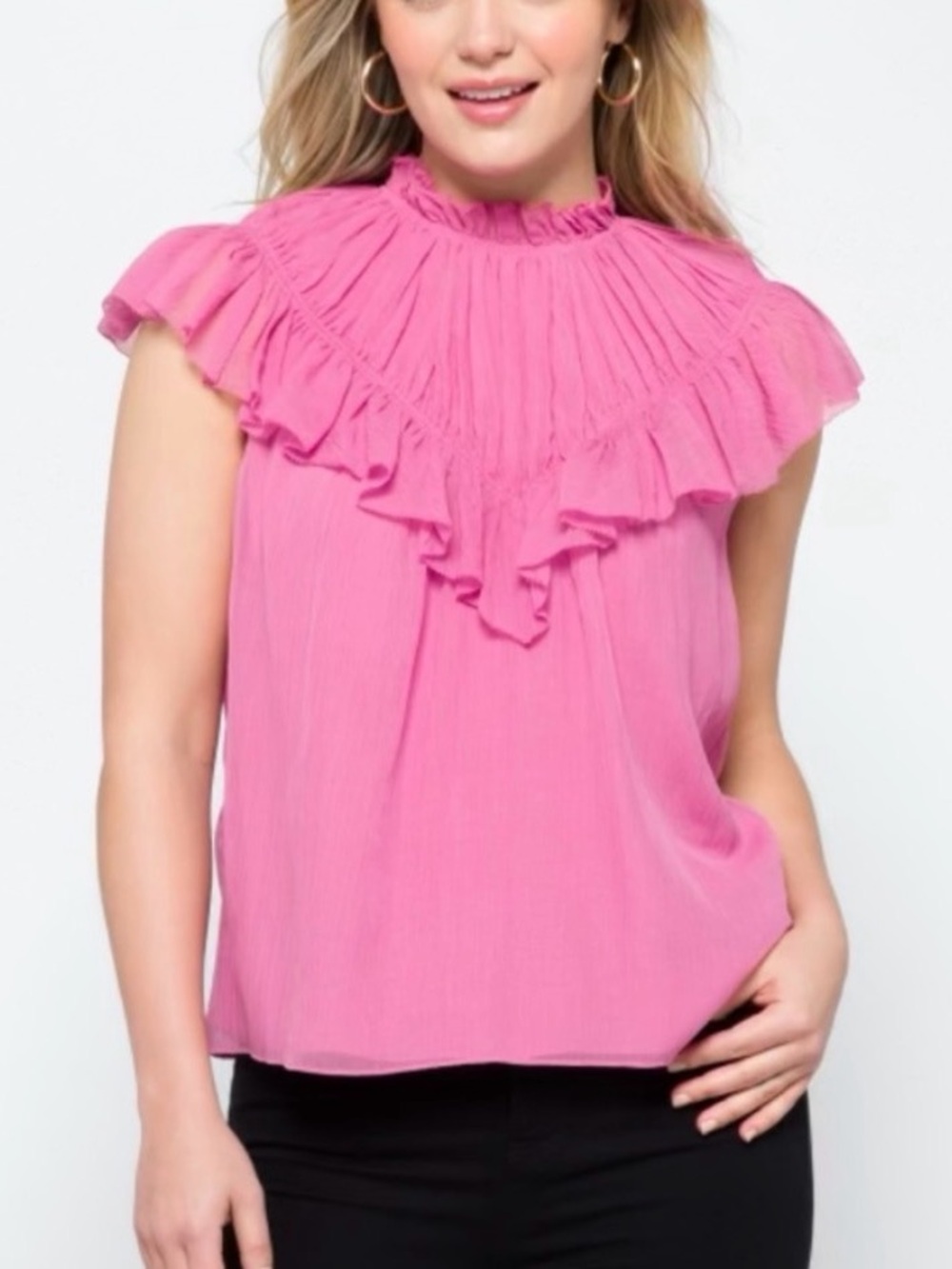 💕Rebecca Taylor Pink Flutter Sleeve blouse💕